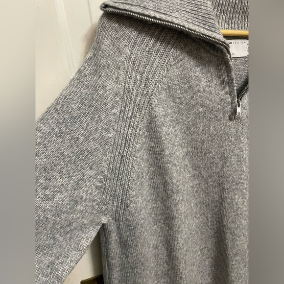 Asos design maternity knit mini dress with zip collar in heather gray - Picture 6 of 8